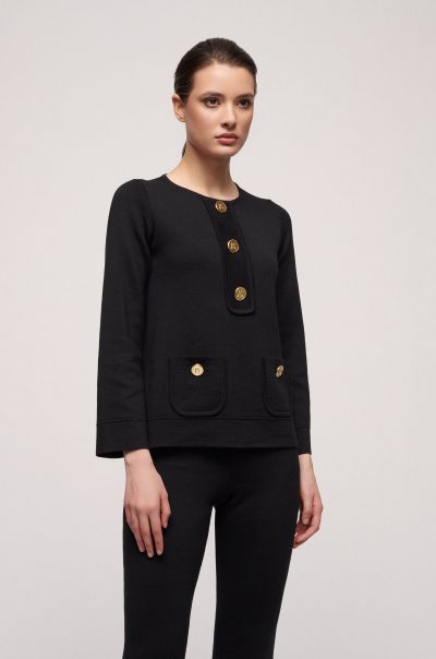 Knitwear Women Luisa Spagnoli Black Milvana|Wool Pullover