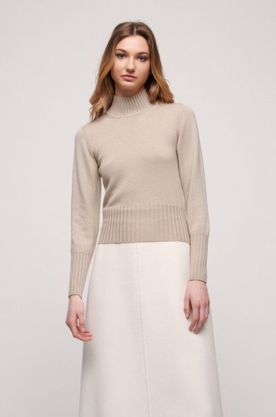 Beige Women Knitwear Luisa Spagnoli Maltosio|Wool Pullover