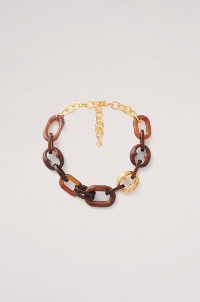 Luisa Spagnoli Red-Gold Women Bijoux Nantua|Chain Necklace