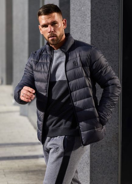 Men Gym King Lightweight Packaway Puffer Jacket - Dark Grey Outerwear Chic